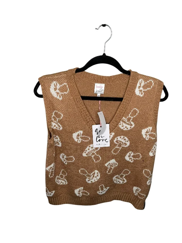 Time-Limited Offer Vest Sweater By Belle Du Jour In Brown, Size: Xl