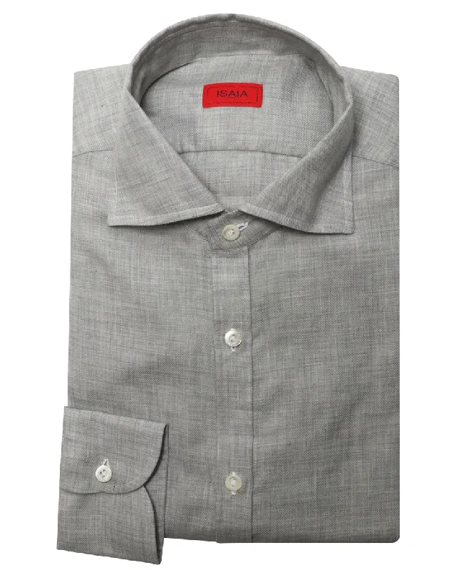 Unmissable Sale Light Grey Cotton Blend Sportshirt