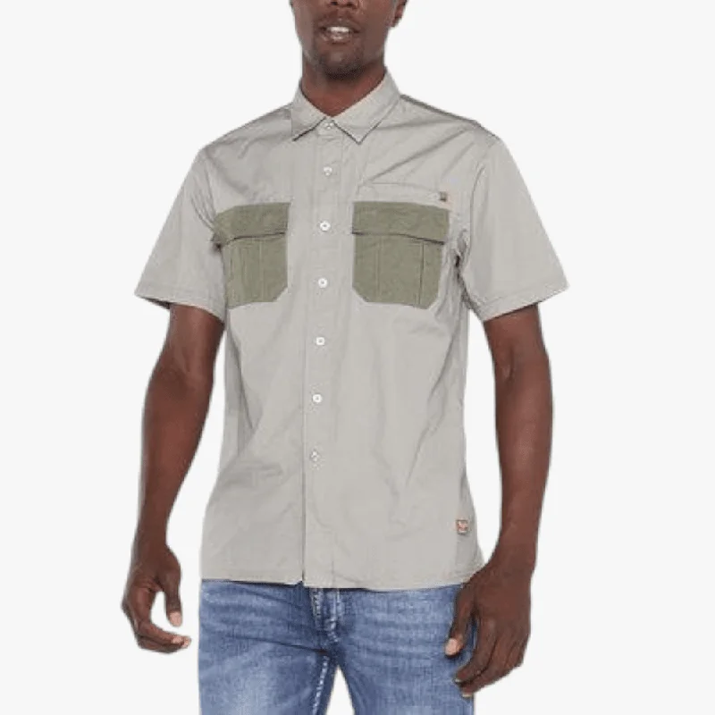 Weekend Offers That Sizzle Jeep Mens Safari Short Sleeve Shirt With Back Vent Khaki Fatigue