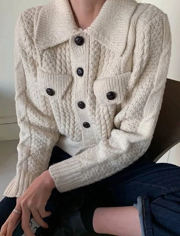 Today Only Ribbed Knit Sweater With Collars