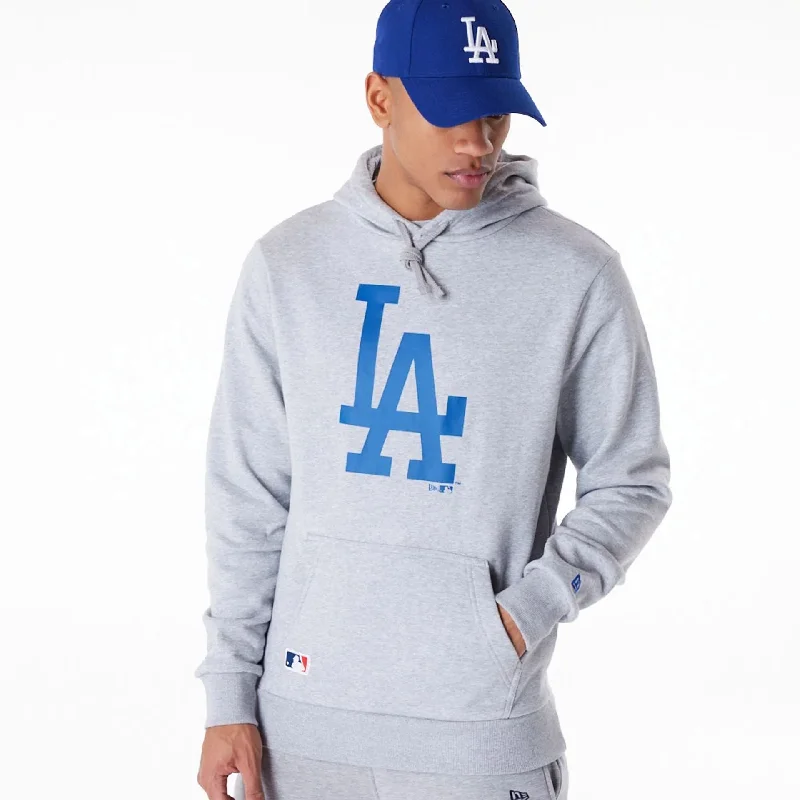 Steals and Deals LA Dodgers MLB Regular Grey Pullover Hoodie