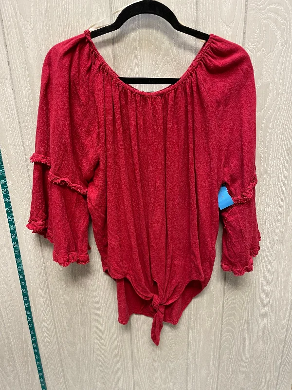 Super Bargain Blouse Long Sleeve By Umgee In Red, Size: S