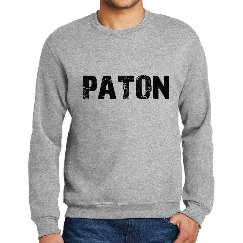 Men's Printed Graphic Sweatshirt Popular Words PATON Grey Marl