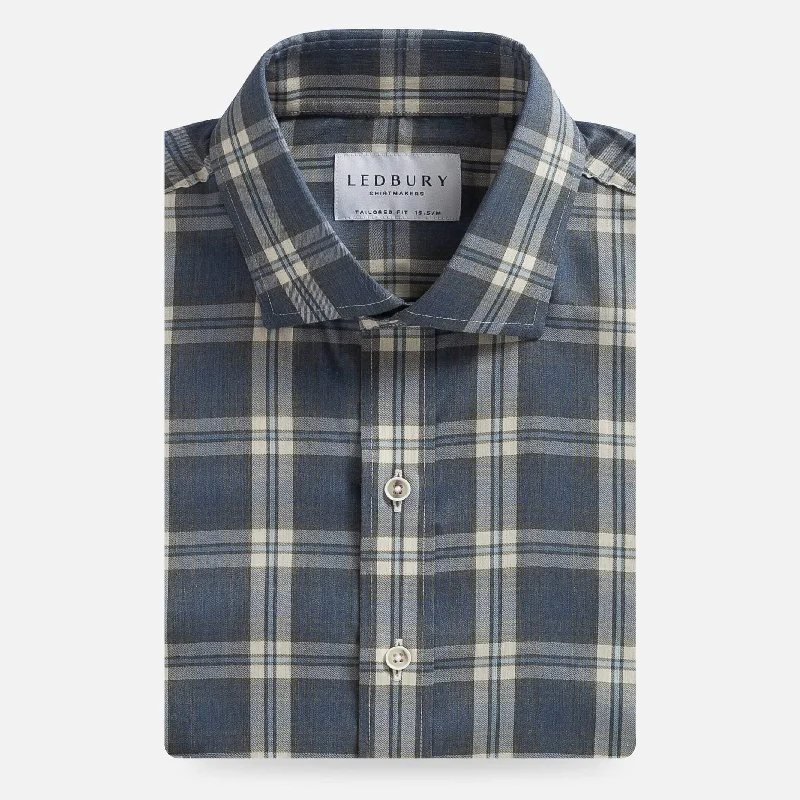 Lowest Price The Smoky Blue Osmond Stretch Plaid Casual Shirt