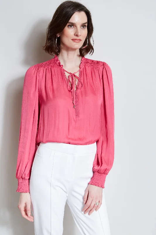 Weekend Specials to Cherish T-Tahari Embroidered Keyhole Shirt