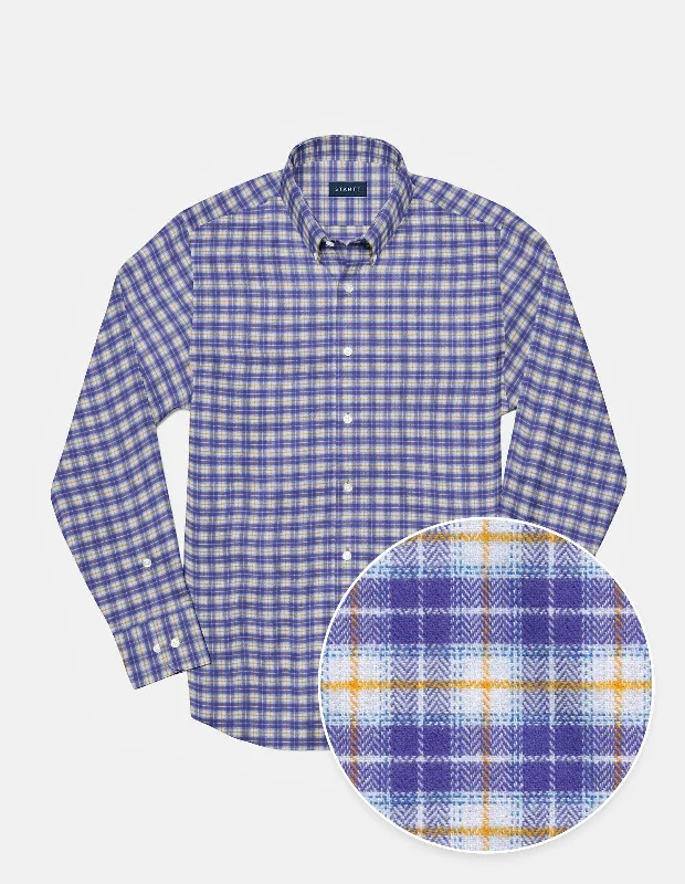 Daily Deals Purple Herringbone Plaid Flannel