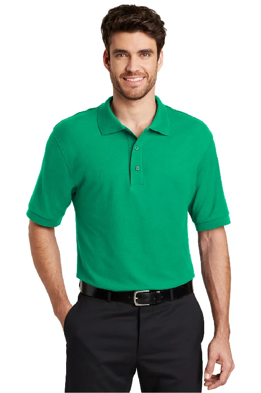 Great Deals Port Authority Mens Silk Touch Wrinkle Resistant Short Sleeve Polo Shirt - Court Green - Closeout