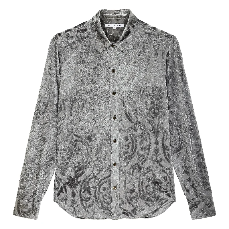 Low Cost Pewter Chambord Cut Velvet Shirt