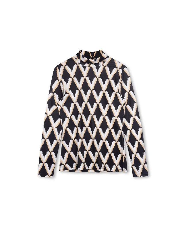 Weekend Offers That Excite Daisy Printed Fitted Turtleneck