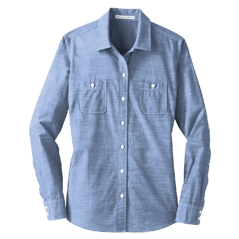 Stock Clearance Port Authority® Ladies Slub Chambray Shirt
