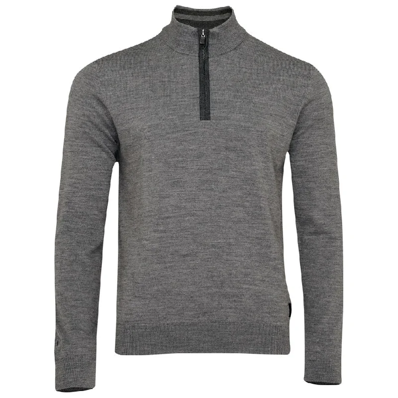 Special Discount Mens Zip Neck Sweater (Charcoal/Smoke)