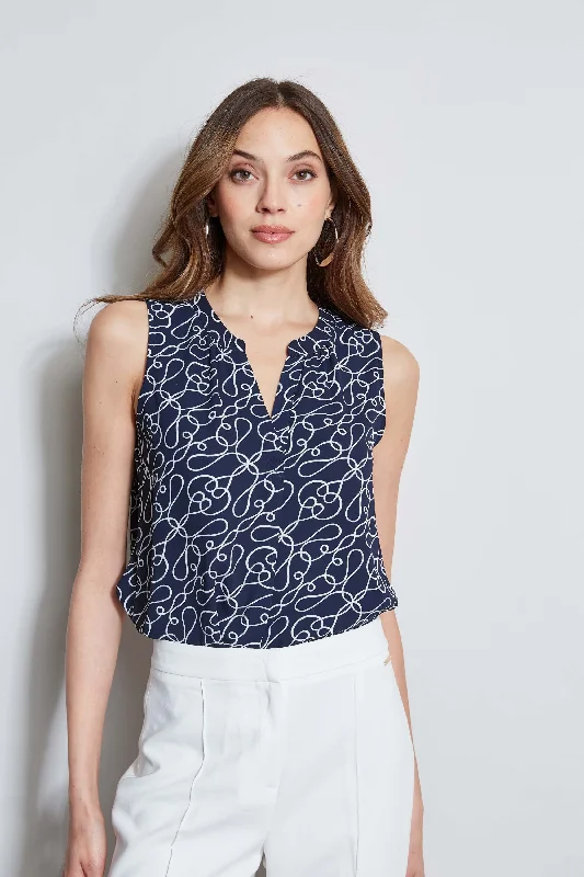 Year-End Deals T-Tahari Knotted Dream Sleeveless Shirt