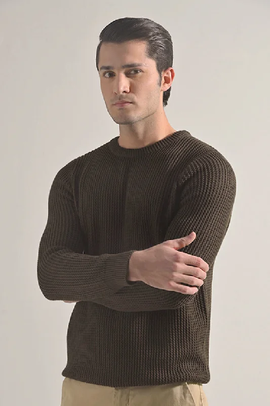 Knitted Sweater - Olive Green