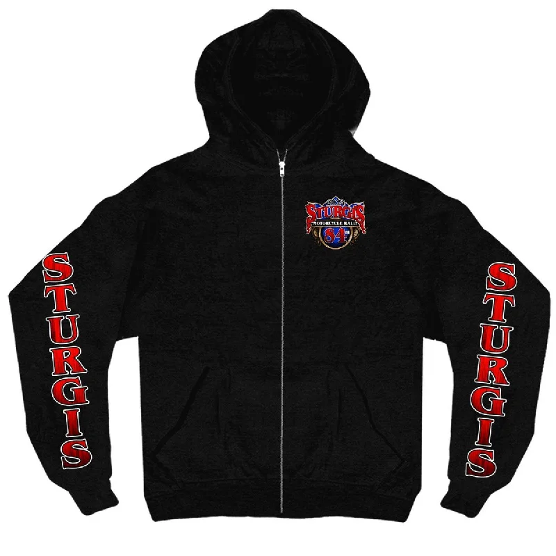Great Bargains 2024 Sturgis Men's Buffalo Black Motorcycle Rally Zip Up Hoodie SPB4101
