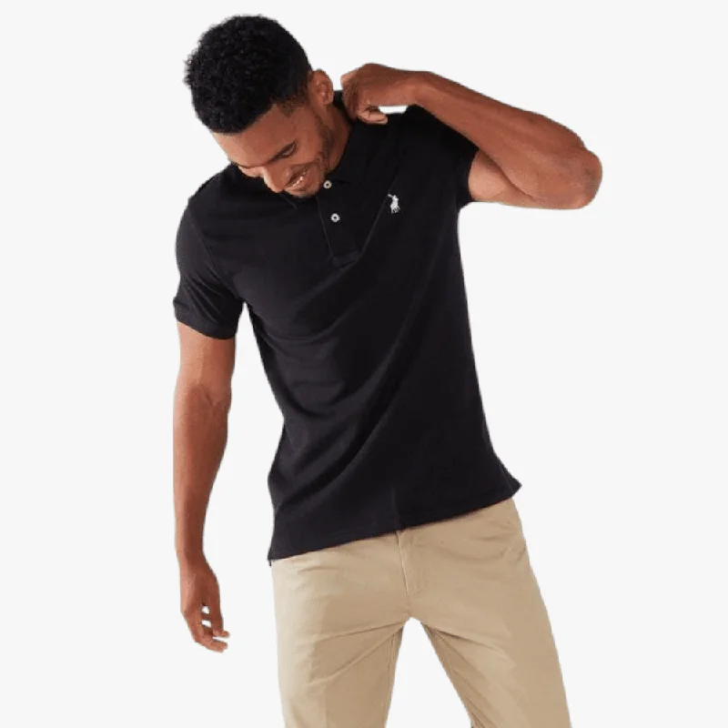 Discount Deals Polo Mens Stretch Pique Short Sleeve Golfer Black