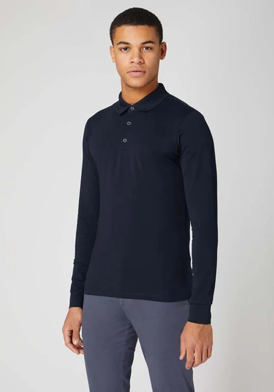 Extra Discounts Remus Uomo Long Sleeve Polo Shirt, Navy