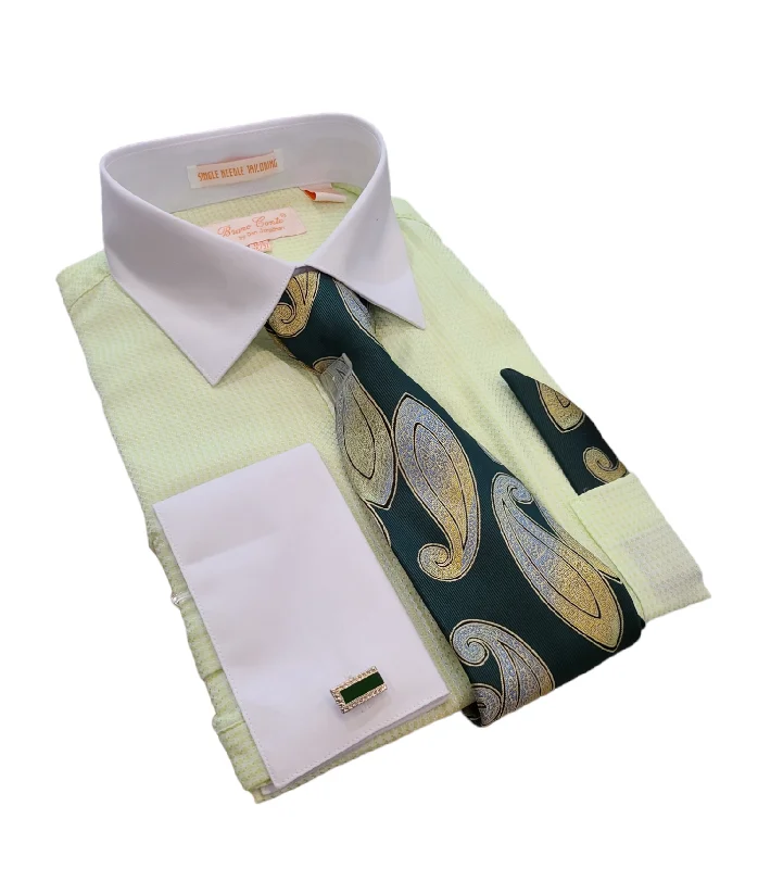 Bruno Conte Two Tones Dress Shirt Set