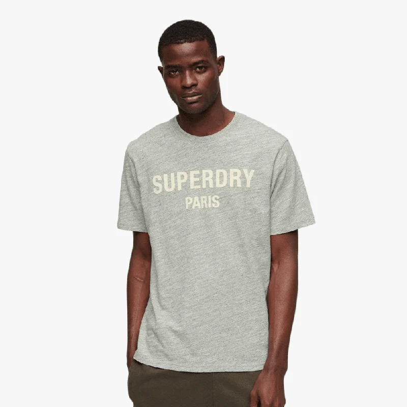 Inventory Reduction Superdry Mens Luxury Sport Loose Short Sleeve Tee Athletic Grey Marl
