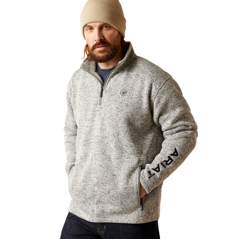Weekend Bargains to Cherish Ariat Men's Caldwell Logo Quarter Zip Sweater in Nulla Heather Weekend Bargains to Cherish Ariat Men's Caldwell Logo Quarter Zip Sweater in Nulla Heather