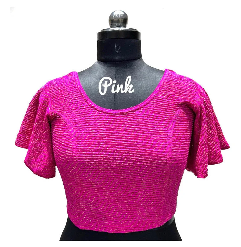 Half Price Women's Pink Colour Foil Lining Readymade Blouse