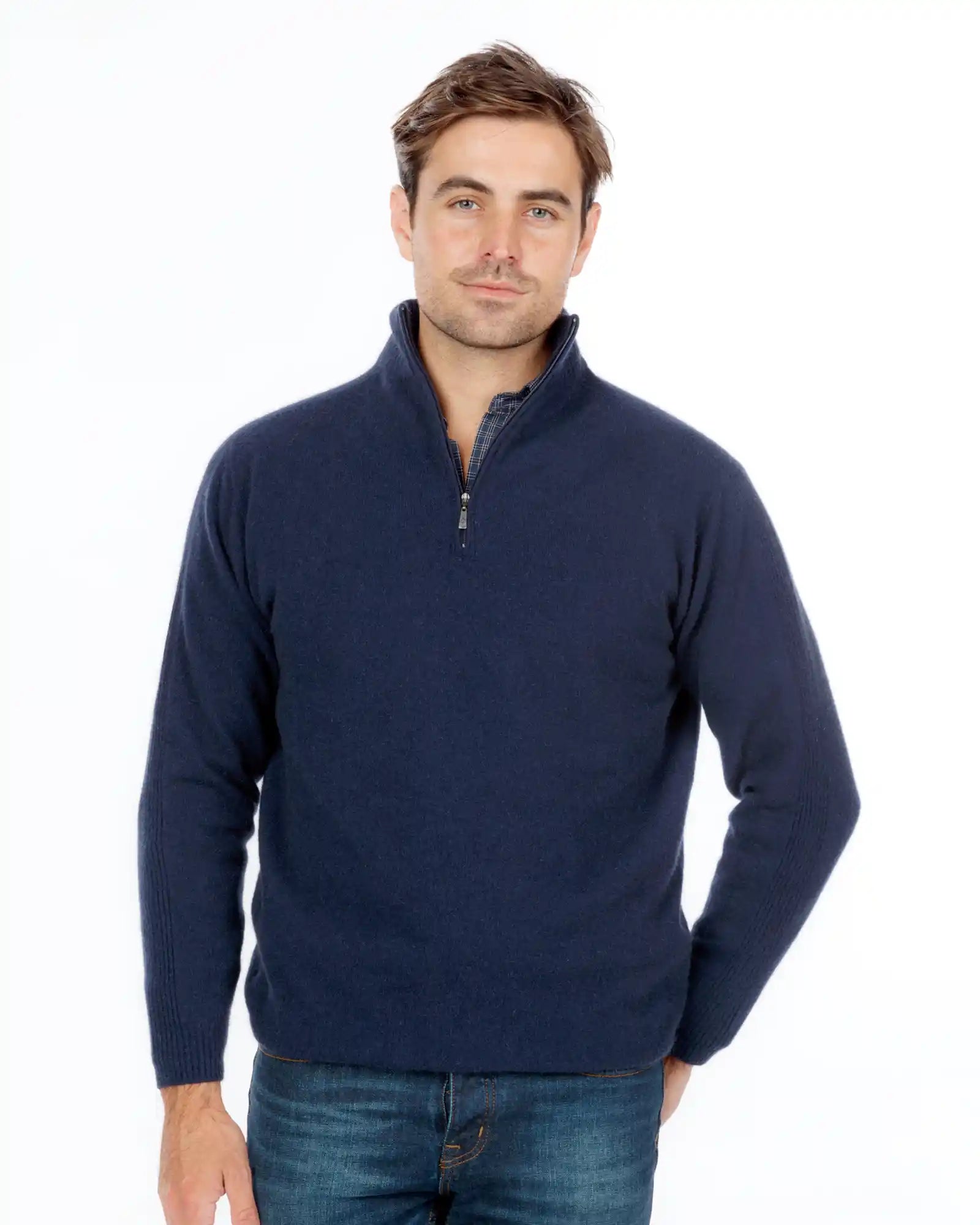 Weekend Deals That Dazzle Twilight Blue Lightweight Half Zip Merino Sweater - NB336