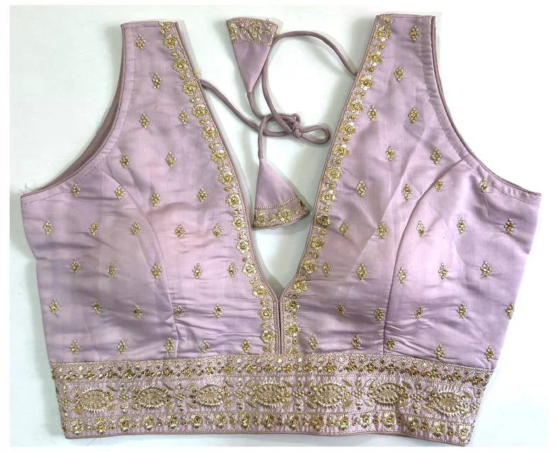 Weekend Offers That Amaze Women's Baby Pink Colour Silk Readymade Blouse
