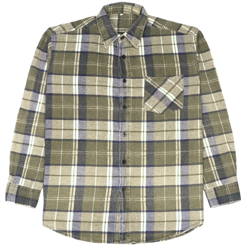 Price Rollback Vintage Checked Flannel Shirt Green White