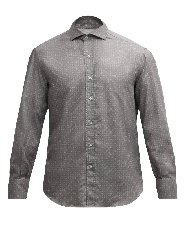 Grey Medallion Printed Sportshirt