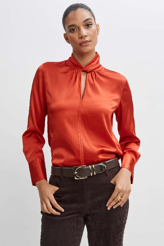 Weekend Specials to Relish Silk Twist Neck Shirt
