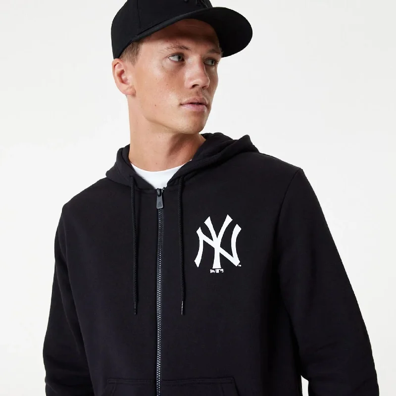Special Promotion New York Yankees MLB Essential Black Full Zip Hoodie