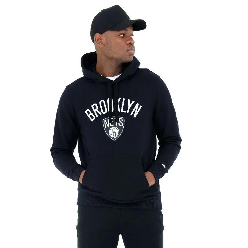 Overstock Brooklyn Nets NBA Regular Black Pullover Hoodie