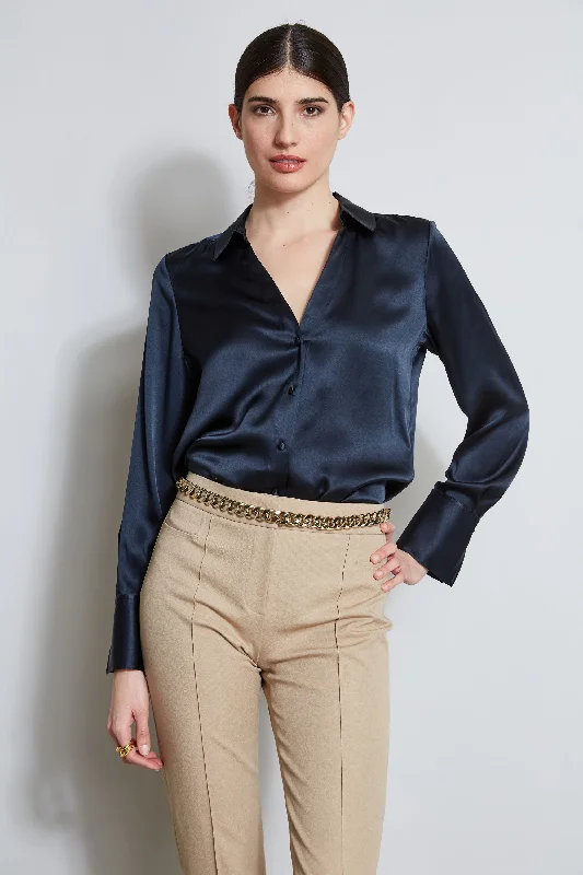 Mega Discount Silk Satin Button Down Shirt