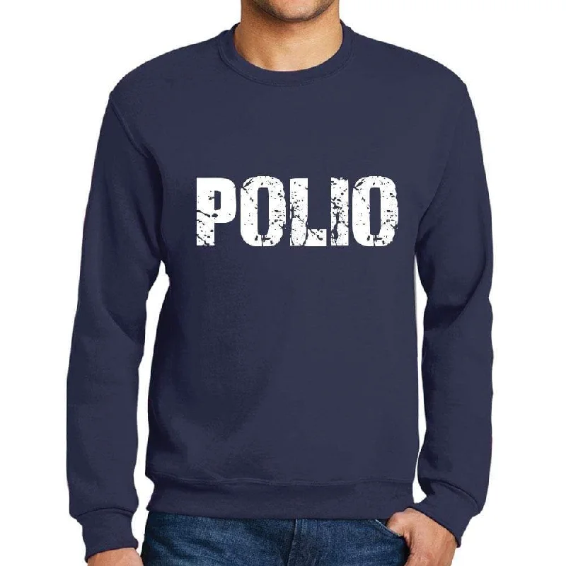 Men's Printed Graphic Sweatshirt Popular Words POLIO French Navy