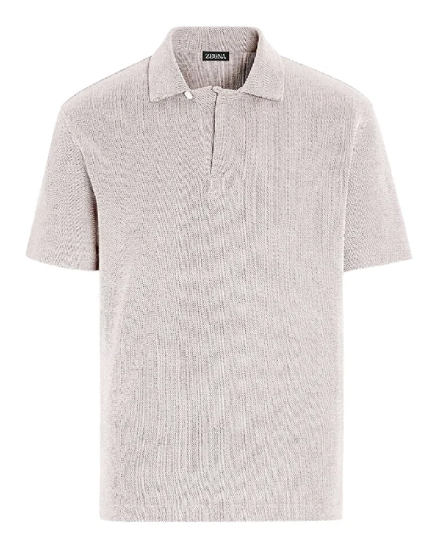 Beige Waffle Polo