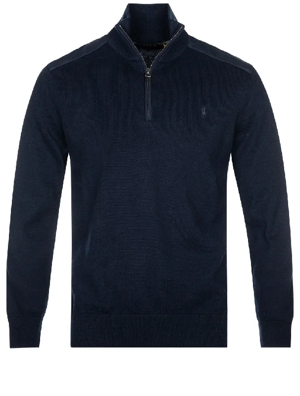 Big Discounts Hybrid-Pullover mit halbem Reißverschluss, Cruise Navy
