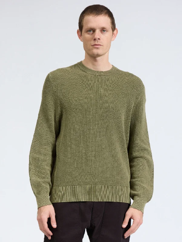 Washed Dexter Crew Sweater - Forest Green