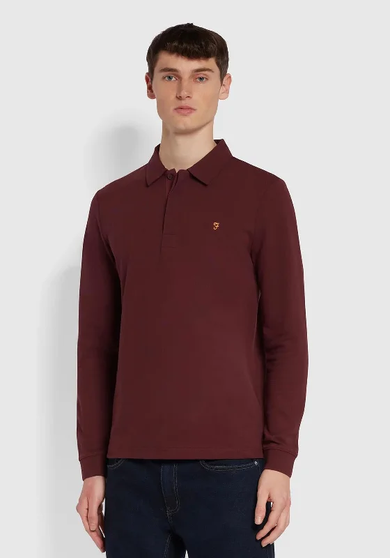 Farah Haslam Long Sleeve Polo Shirt, Farah Red