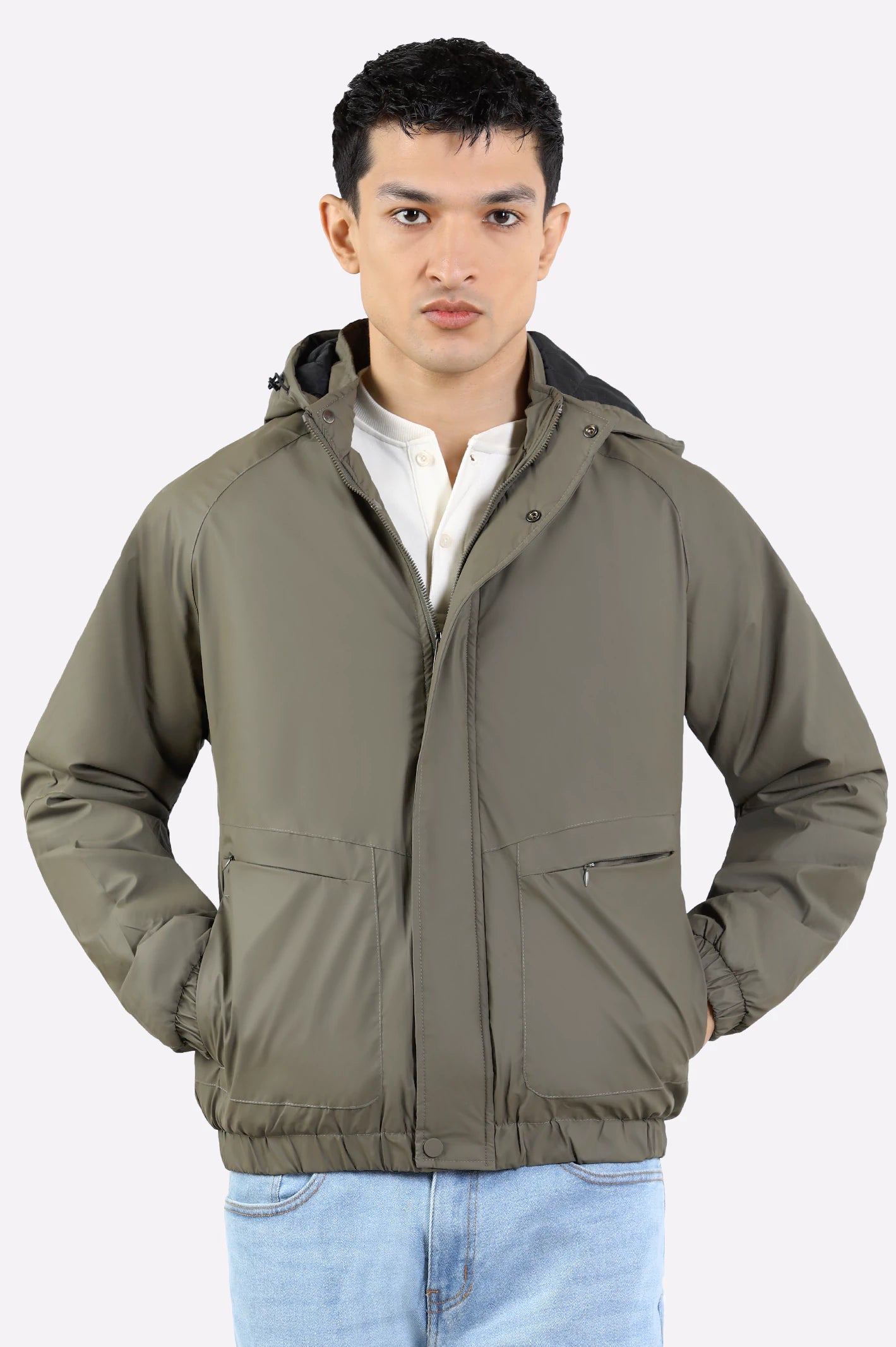 Men’s Olive Detachable Hoodie