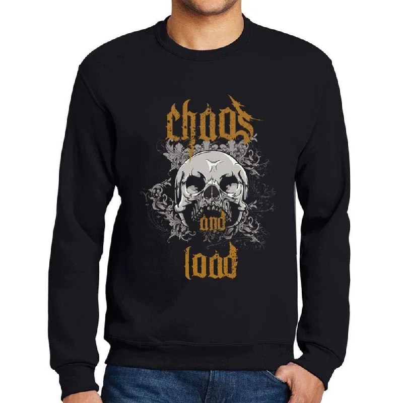 Today’s Deal Ultrabasic - Homme Imprimé Graphique Sweat-Shirt Chaos and Load Noir Profond