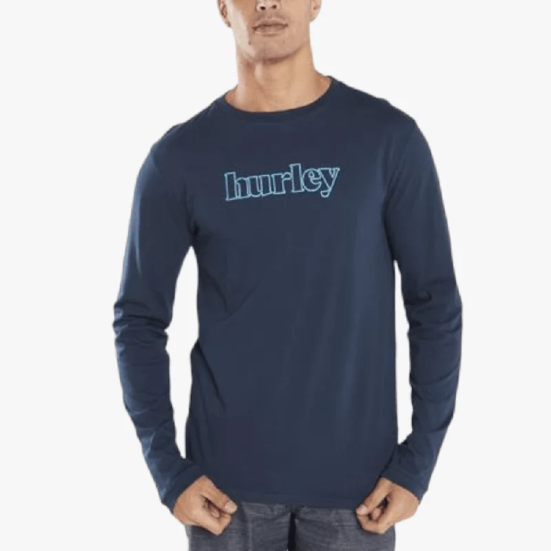 Hurley Mens Evd Was Deco Palm Long Sleeve Tee Navy