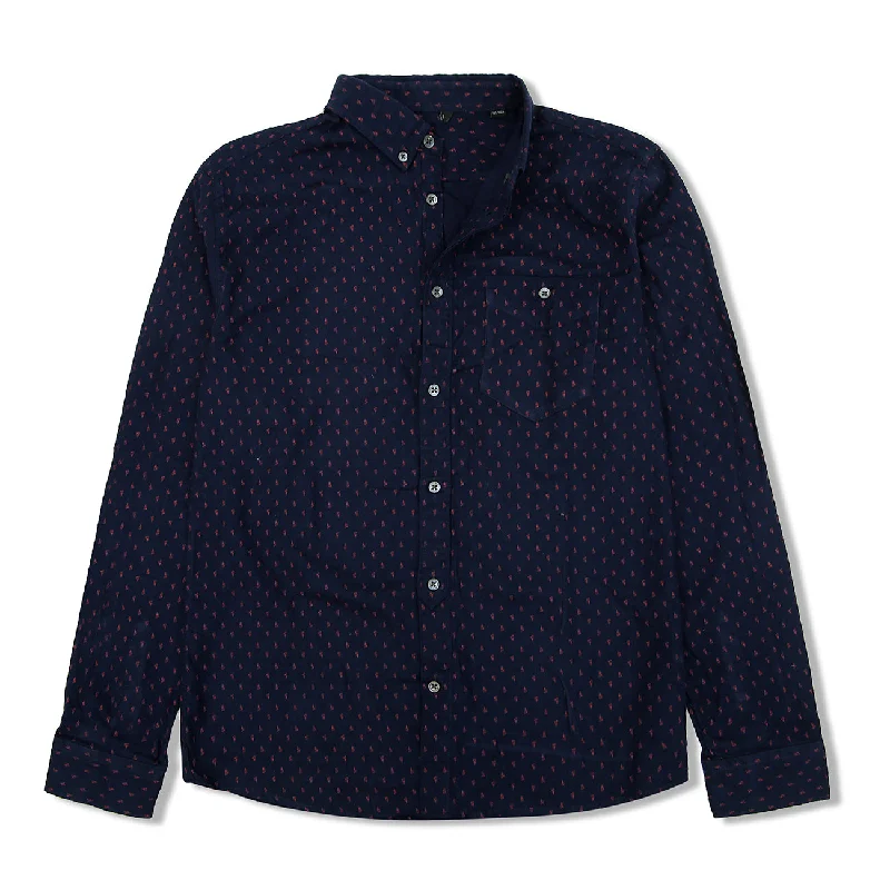 Overstock JJ - Men 'Navy' Dotted Regular Fit Printed Shirt JJ896