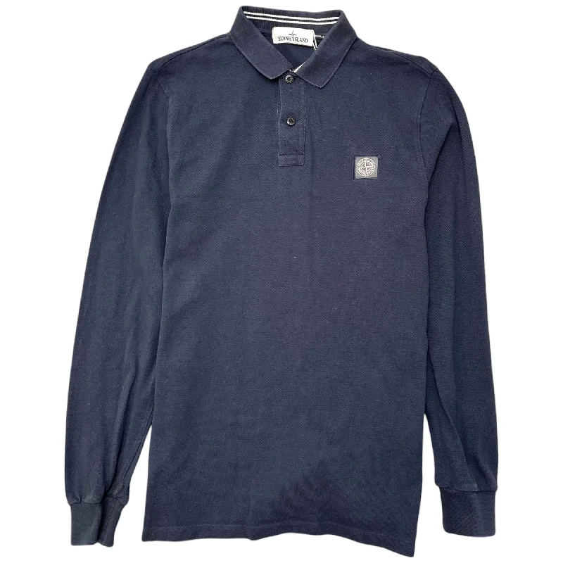 Now or Never Men's Embroidered Logo Polo Shirt Navy Size S