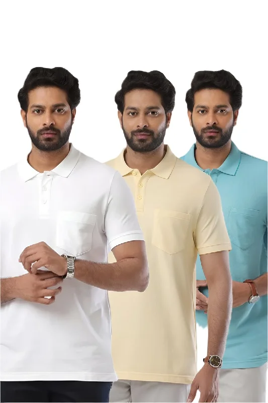 Golf Polo - Multicolor T-Shirts Pack Of 3 Combo For Men | Ariser