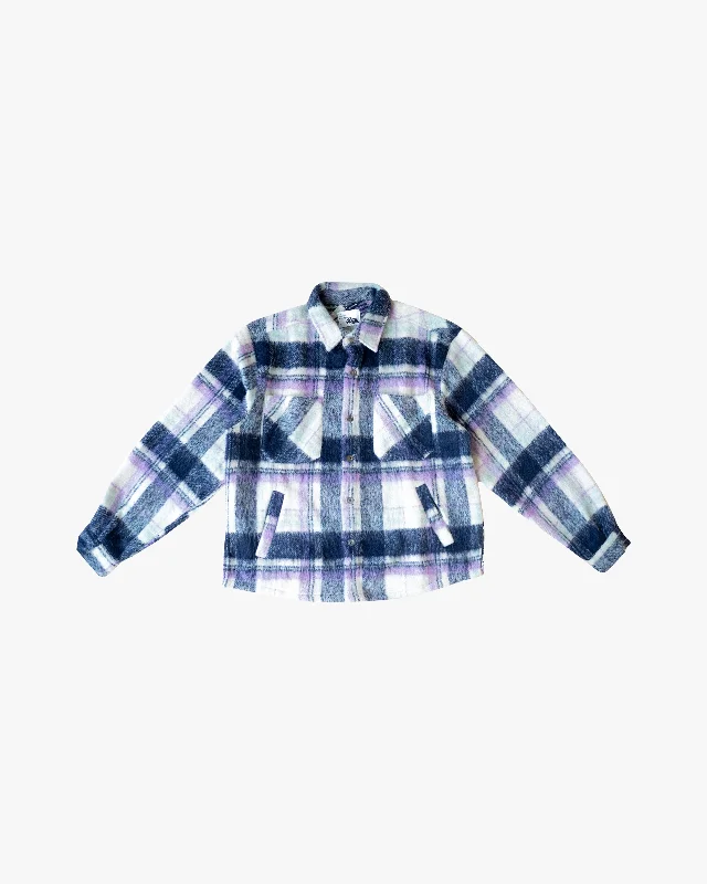 Take Advantage EPTM SIDE SLIT FLANNEL-PURPLE/WHITE