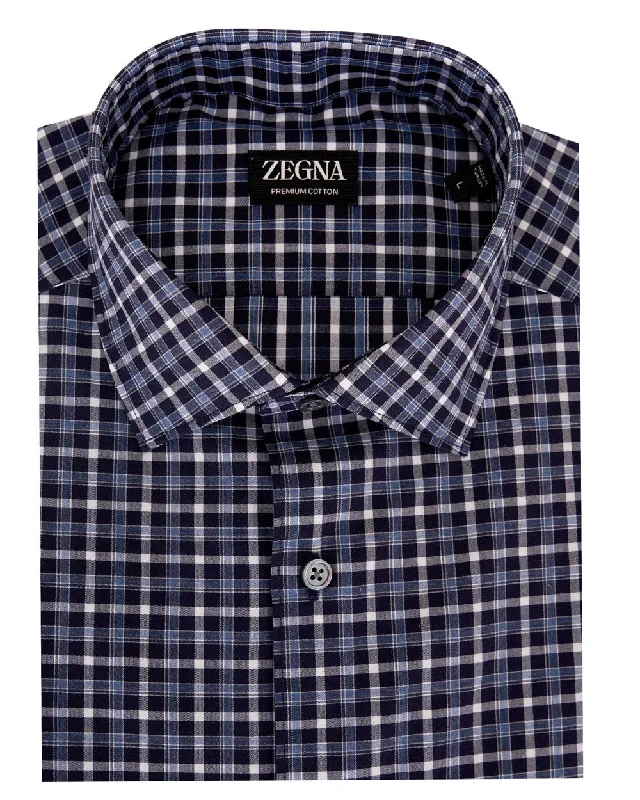 Navy Check Sportshirt