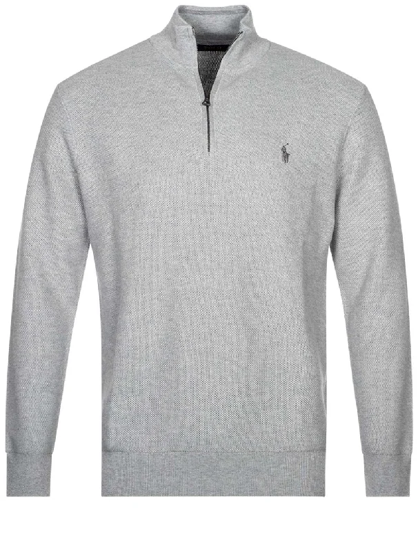Can't Miss Pullover mit halbem Reißverschluss Grau