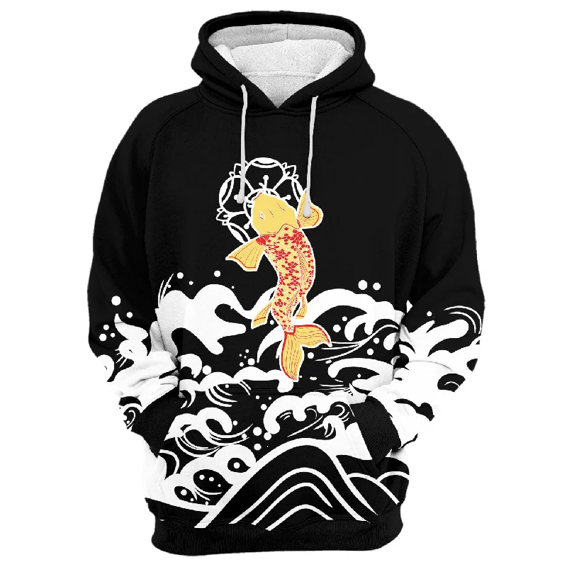 Koi Fish Black Hoodie