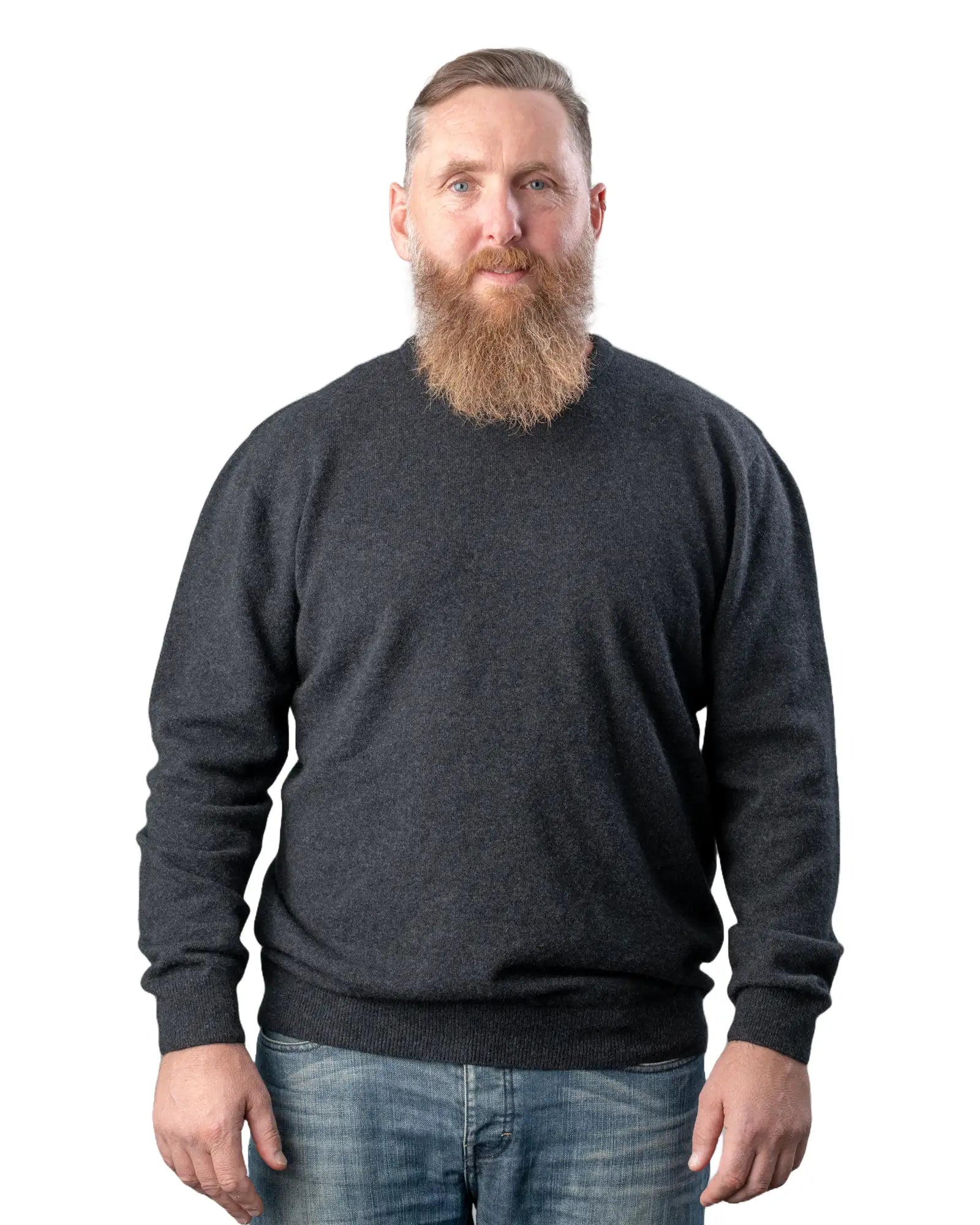 Weekend Specials You Can't Miss Charcoal Men's Possum Merino Crew Neck Sweater - NB120 Weekend Specials You Can't Miss Charcoal Men's Possum Merino Crew Neck Sweater - NB120
