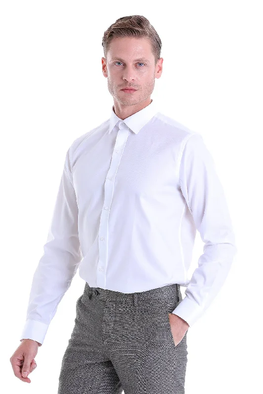 Weekend Offers That Amaze Classic Fit Long Sleeve Cotton White Dress Shirt