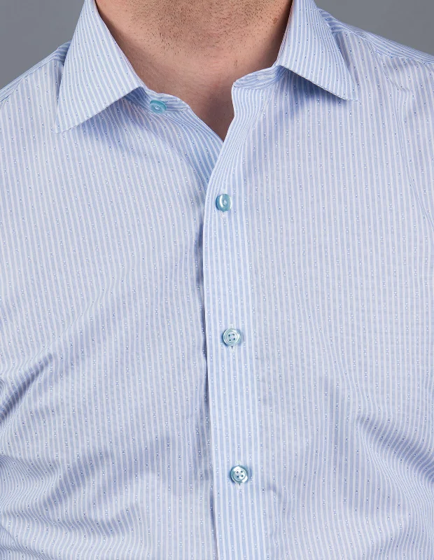 Weekend Sale: Don't Miss Out Powder Blue Dobby Dress Stripe